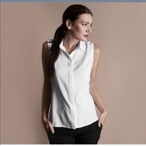 Elizabeth & Clarke Women's White the Unstainable "Arden" Sleeveless Collared Top
